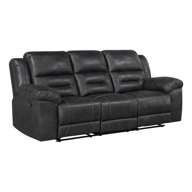 Alonzo Polished Microfiber 2-Piece Manual Reclining Sofa Set
