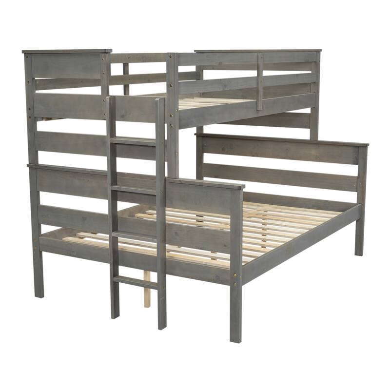 Bunk Bed with Ladder and Slat for Bedroom/Dorm