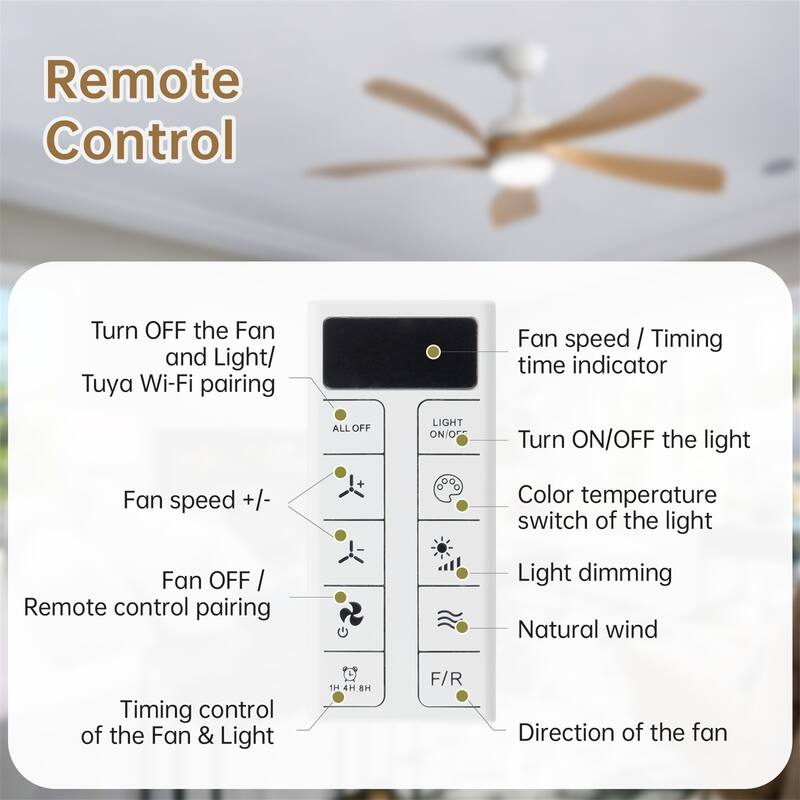 45 Inch Smart Ceiling Fan with Light