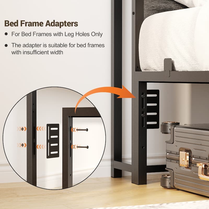 Bed Headboard with Storage Shelf and Charge Station, Height Adjustable Headboard with LED Light