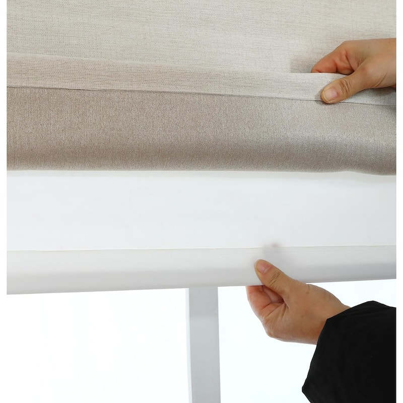 Chenille Blackout Cordless Roman Shade for Living Room, Bedroom