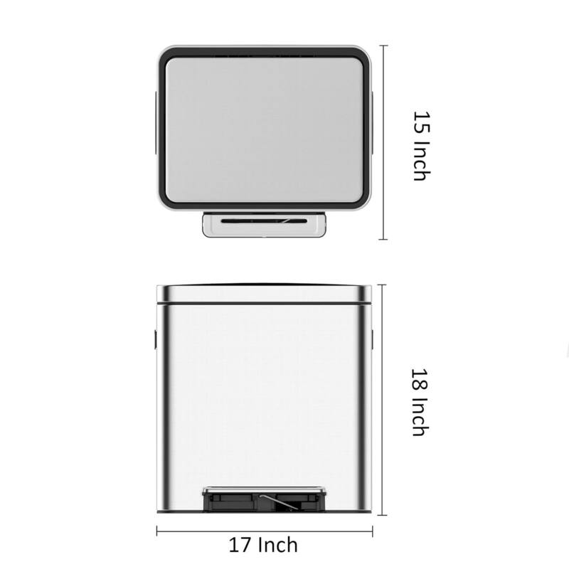 Double Compartment Classified Garbage Can