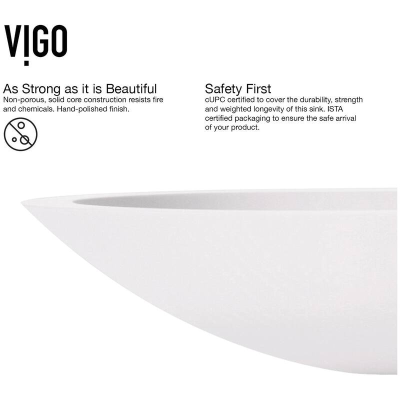 Vigo Wisteria 23-1/8" Matte Stone� Vessel Bathroom Sink with Niko