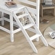 preview thumbnail 5 of 9, White Full Size Wood Loft Bed with Platform and Ladder