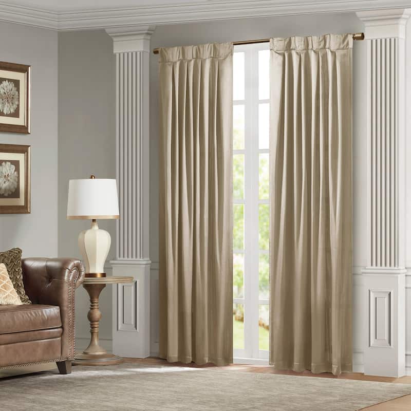 Pleat Curtain Panel with Tieback (Single) - Champagne - 84 Inches