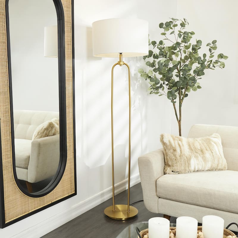Metal Paper Clip Floor Lamp - Gold - Roche River Decor