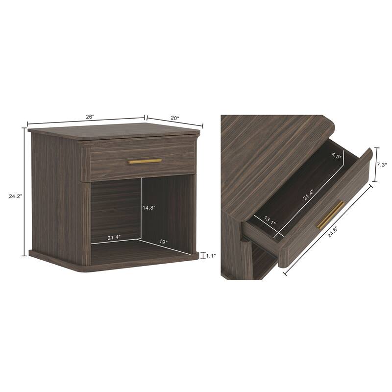 Clifford 1 Drawer Bedroom Nightstand