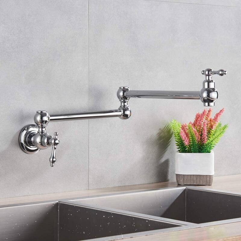 BATHLET Pot Filler Folding Double Jointed Swing Arm Sink Faucet