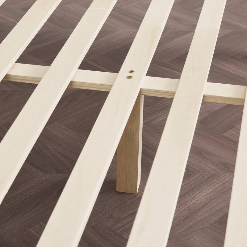 Spruce & Spring Modern Round Boucle Upholstered Platform Bed with Solid Wood Frame