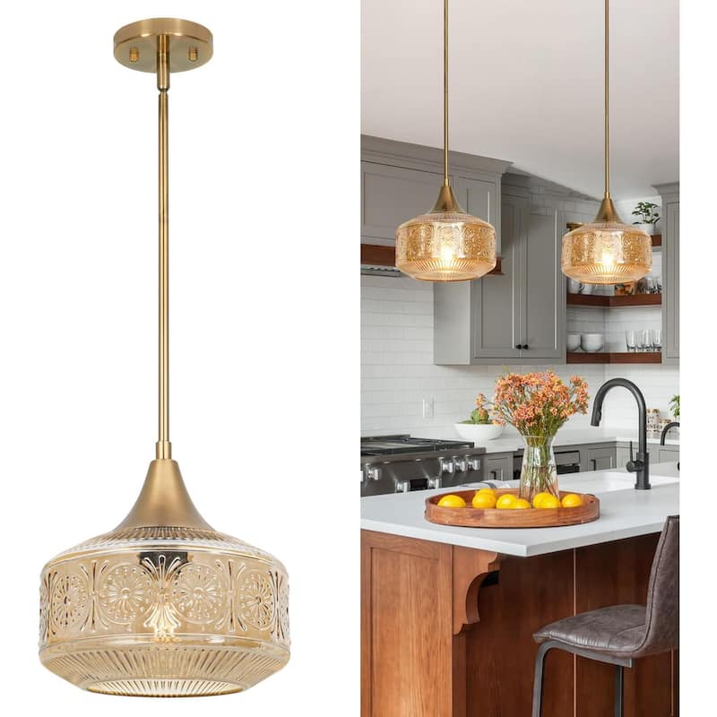 Modern pendant light yellow hanging lamp bronze alloy steel, iron kitchen light