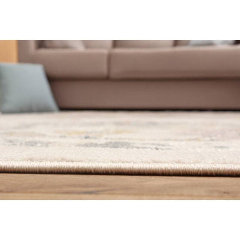 ECARPETGALLERY Machine Woven Rococo Ivory Area Rug
