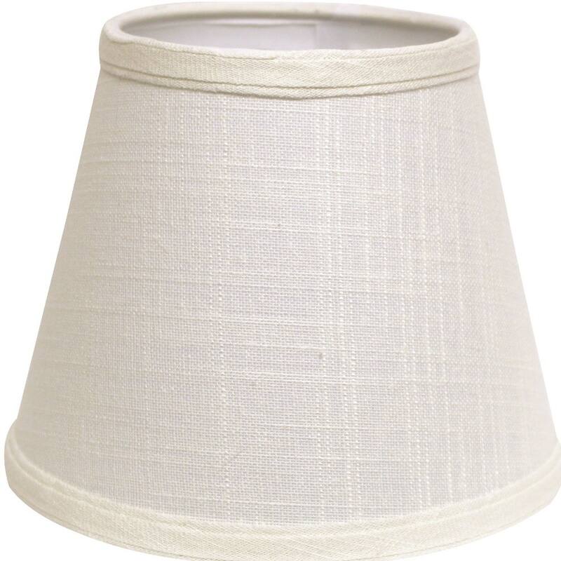HomeRoots 12" White Empire Hardback Slanted Linen Lampshade UF - 12