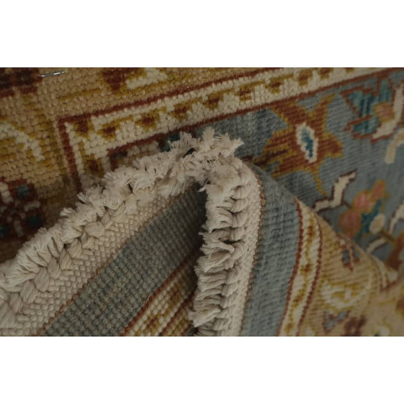 Hand Knotted Oriental 100% Wool Carpet Traditional All-Over Navy Blue & Blues Ziegler Area Rug - 3' 10'' X 2' 1''