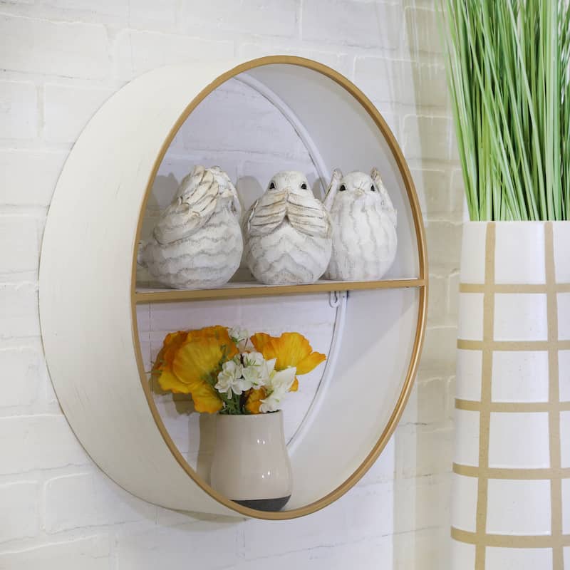 The Set of 3 Decorative Bird Figurines, Creative Room and Desktop Decor, Cream with Brown/Gray Details, 6 L x 4 W x 5 H