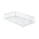 preview thumbnail 51 of 84, Montessori Twin Size Toddler Floor Bed with Fence without Door, Open-row Design Wood Frame Platform Bed with Safety Guardrails