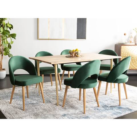 SAFAVIEH Dining Giani Retro Malachite Green/ Gold Dining Chair (Set of 2) - 21.3" x 24.3" x 31.8"