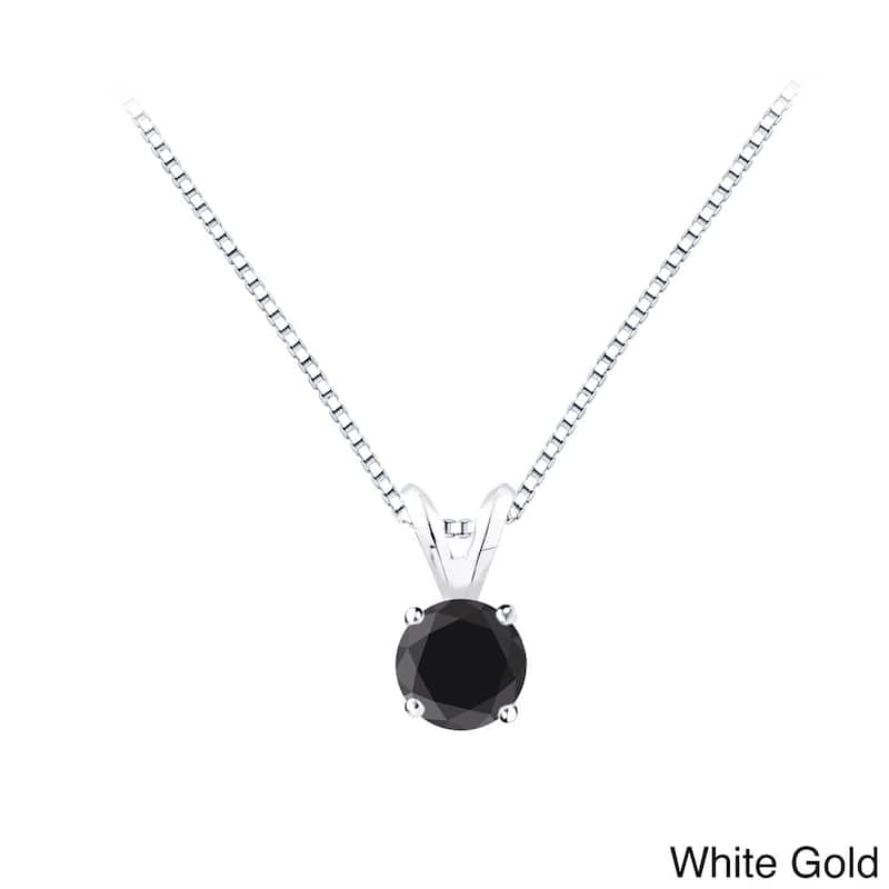 Auriya 1/2ctw Solitaire Black Diamond Necklace 14k Gold