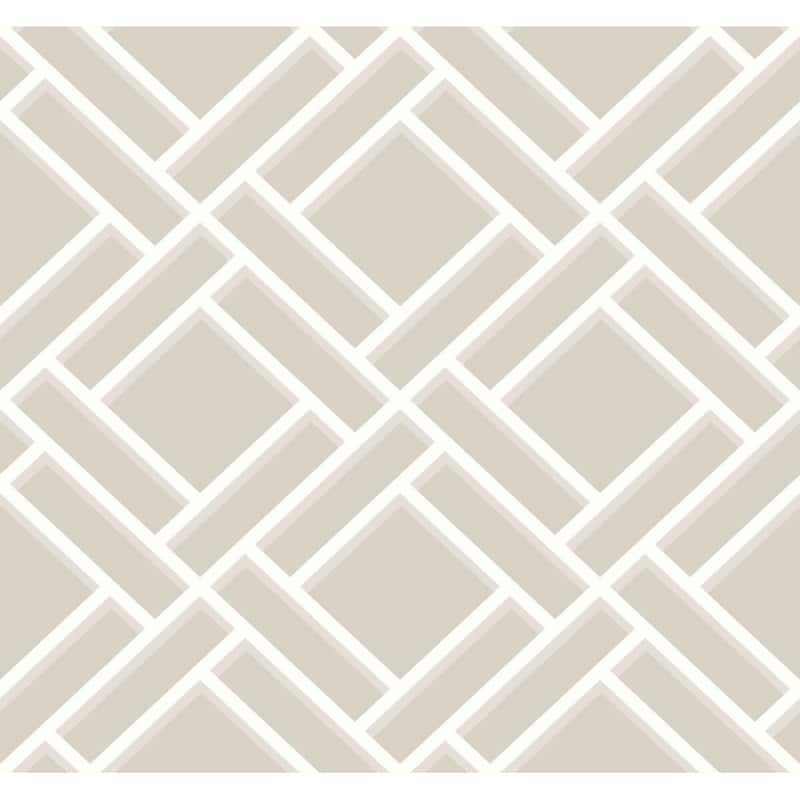Seabrook Designs Lillian August Block Trellis Unpasted Wallpaper - 27 in. W x 27 ft. L - Cove Gray and Fog