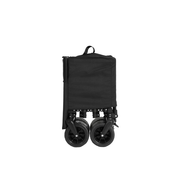 220lbs Weight Capacity Heavy Duty 300L Folding Utility Foldable Extended Wagon with All-Terrain Beach Wheels & Drink Holders