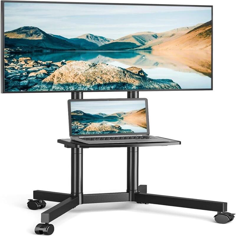Portable Rolling TV Stand - Black