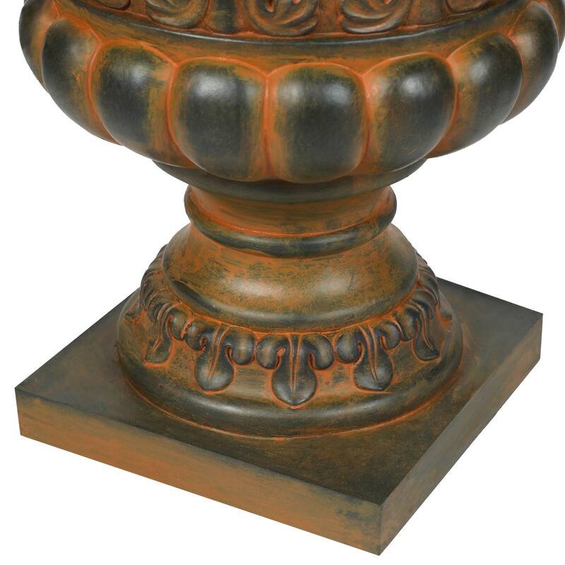 Weathered Brown Classic Urn Planter - 19.9" H x 15.9" Diameter