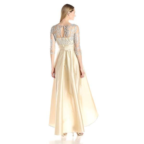 Shop Adrianna Papell Women S Sequin Illusion High Low Gown With