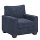 preview thumbnail 53 of 60, Roros Fabric Upholstered Square Arm Chair by iNSPIRE Q Classic Blue Chenille