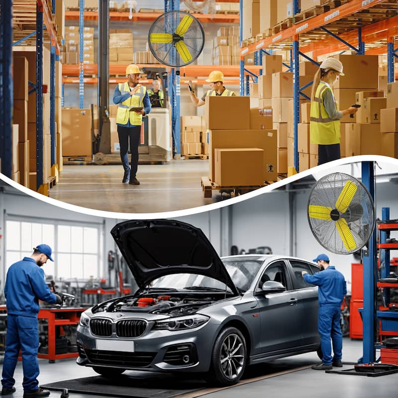 24" Industrial Oscillating 3-Speed Heavy Duty Wall Mount Fan