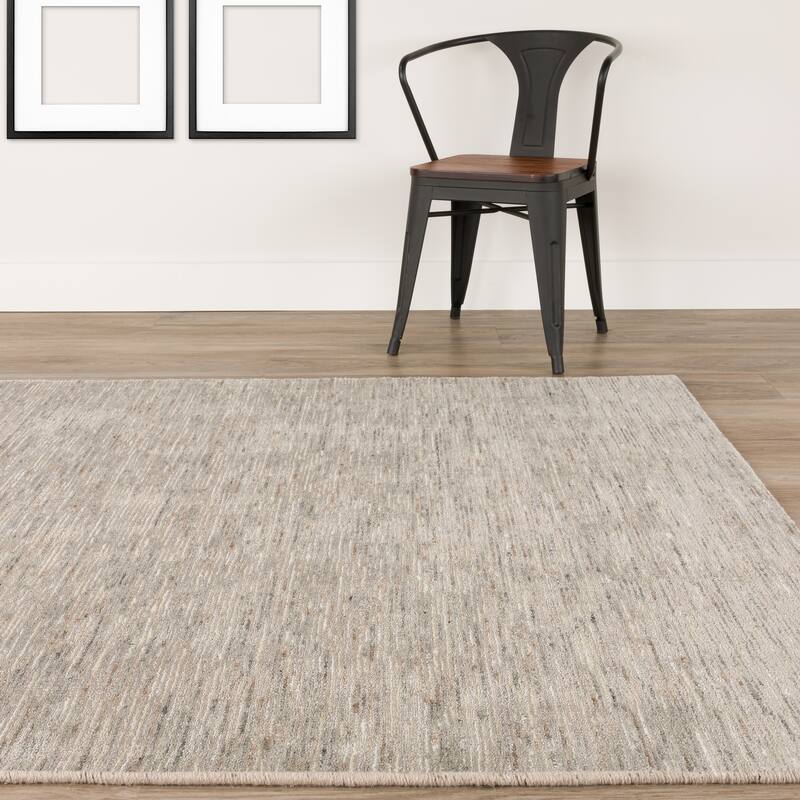 Addison Villager Textured Solid Wool and Viscose Area Rug