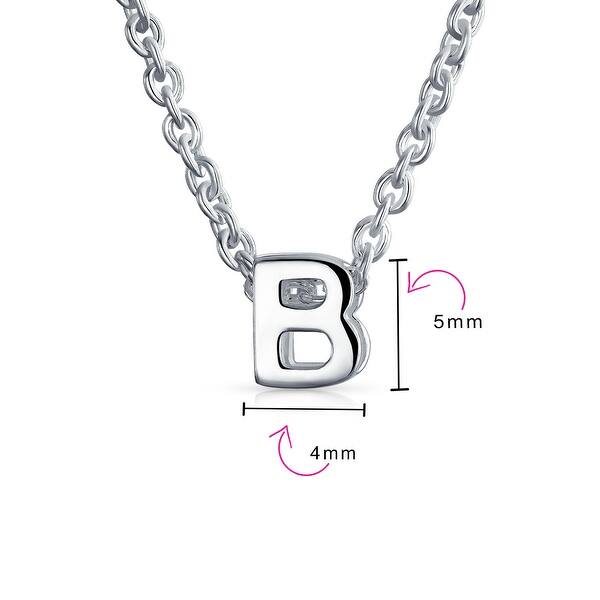 Shop Letter Block Alphabet Initial Pendant Necklace 925 Sterling Silver Overstock 30370146