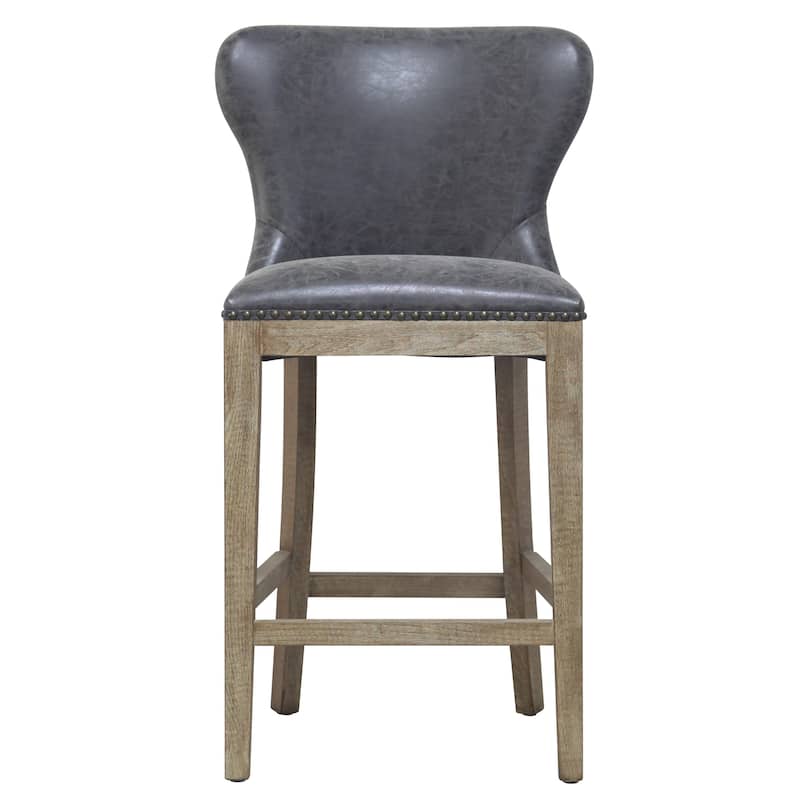 NPD Furniture Dorsey Brown and Grey Nubuck Counter Stool
