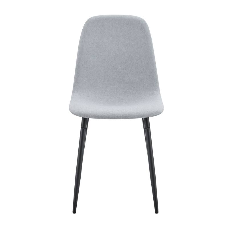Comfortable Linen-Cotton Dining Chair Set - 6 Pieces In Light Gray.Integrated Seat And Backrest,Linen-Cotton Material