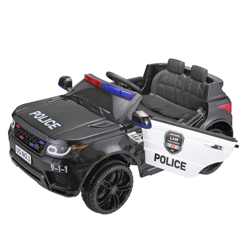 12V Kids Ride-On Car Police SUV with Parental Remote Control, Siren, Flashing Lights and Music for Boys and Girls, Vehicle Toy