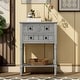 preview thumbnail 12 of 33, Moda Narrow Console Table, Slim Sofa Table with Three Storage Drawers