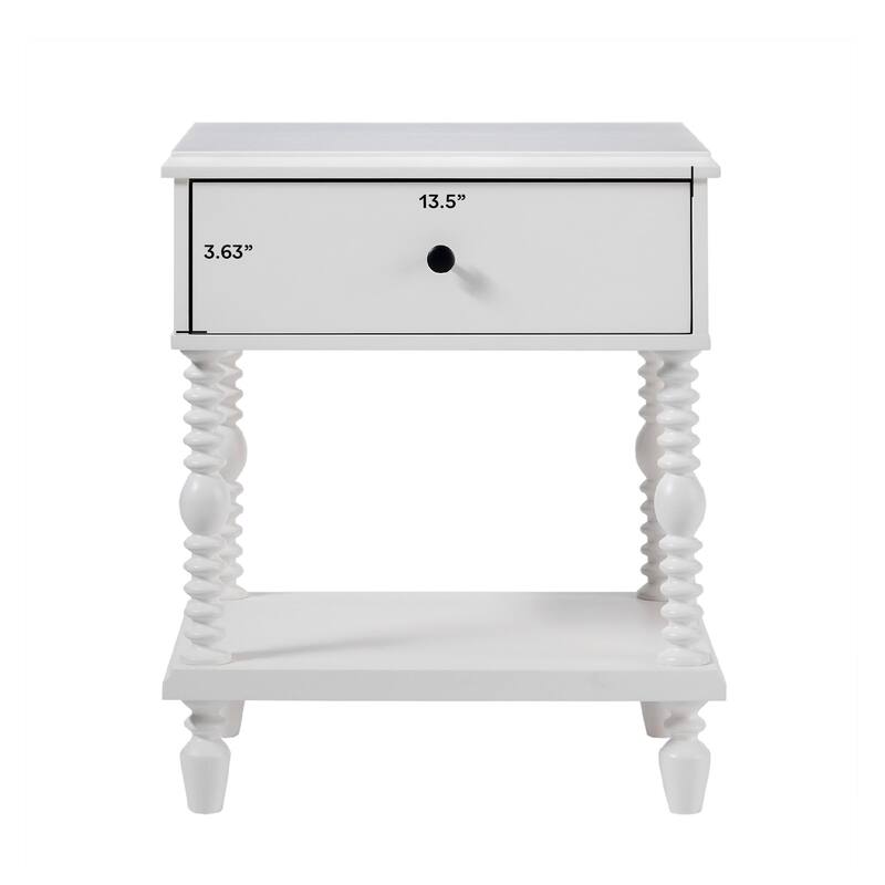 Walker Edison Easy Assembly Solid Wood 1-Drawer Nightstand