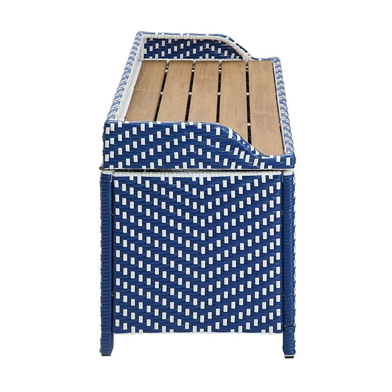 Courtnie Beach Aluminum Outdoor Poolside Storage Bench by Furniture of America