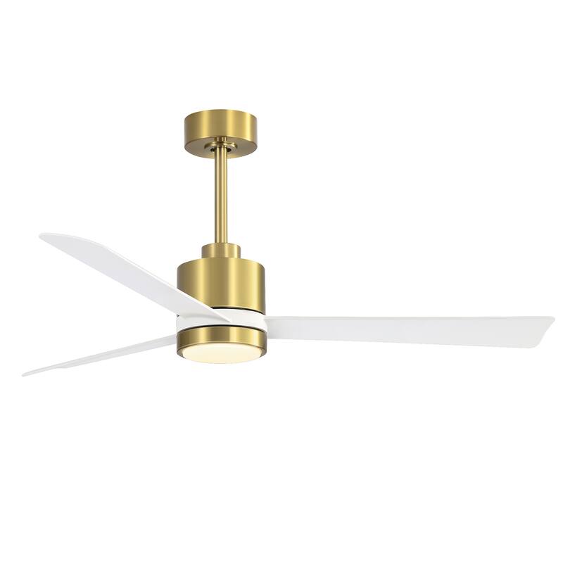 52-In LED Black/White/Gold Ceiling Fan with Light and Remote Control