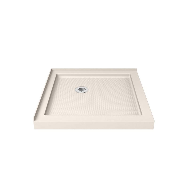 DreamLine SlimLine 36 in. D x 36 in. W x 2 3/4 in. H Double Threshold Shower Base - 36" x 36" - Biscuit