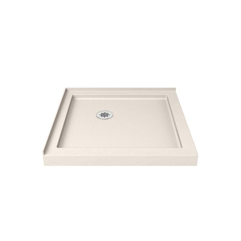 DreamLine SlimLine 42 in. D x 42 in. W x 2 3/4 in. H Double Threshold Shower Base - 42" x 42" - Biscuit
