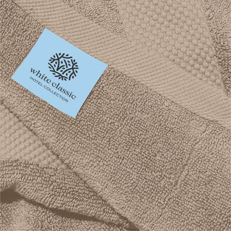 White Classic Luxury Cotton Hand Towel 16x30 - Set of 6