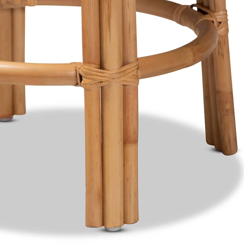 Orchard Modern Bohemian Natural Brown Rattan Counter Stool
