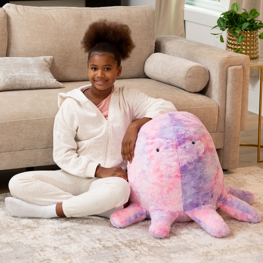 Raven-Symone Huggy the Octopus Sea Buddy Large Kids Stuffed Animal Bean Bag and Pouf
