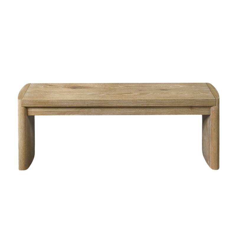 Wooden Dining Bench with Rounded Corners in Oak - Oak