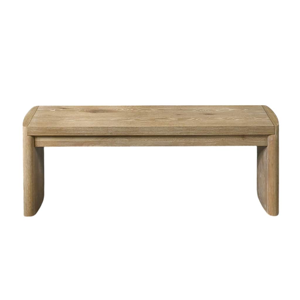 Wooden Dining Bench with Rounded Corners in Oak