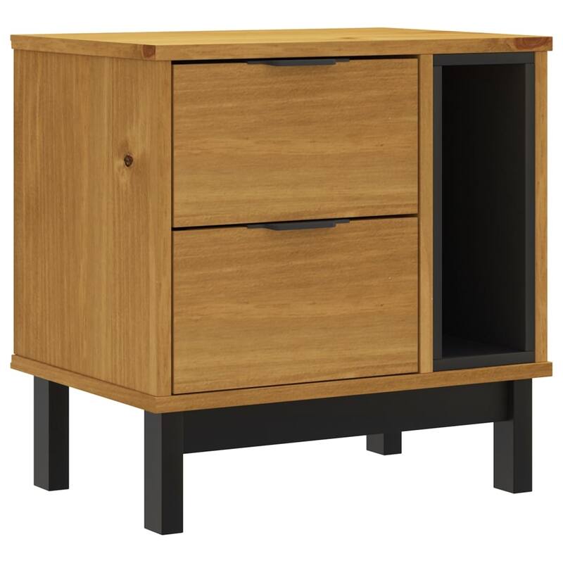 vidaXL Bedside Cabinet FLAM 19.3"x13.8"x19.7" Solid Wood Pine