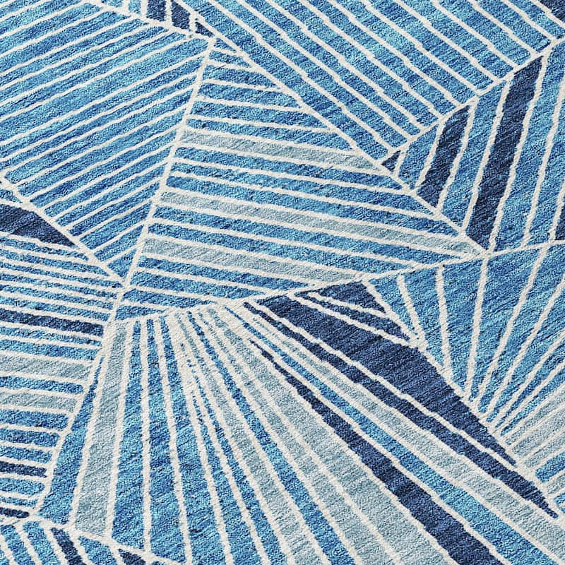 Machine Washable Indoor/ Outdoor Chantille Modern Mosaic Rug