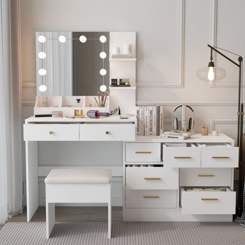 bathroom dressing table design Set with Combination Cabinet - On Sale - Bed Bath & Beyond built in bathroom makeup vanity Who's dressing up as Color:Iced Mocha shower