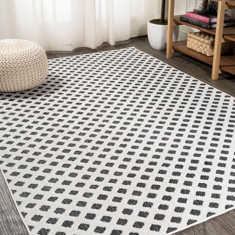 JONATHAN Y Citta High-Low Pile Mini-Diamond Trellis Indoor/Outdoor Area Rug