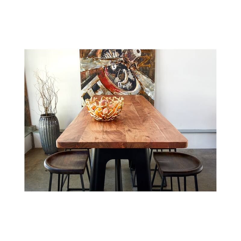 Aurelle Home Solid Caramel Industrial Bar Table