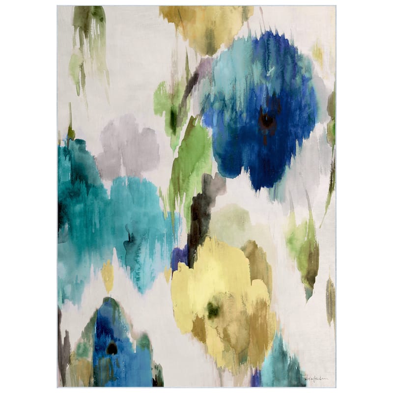 Abstract Flower I, Hand Washable Art Area Rug, power-loomed, 100% polyester, 2mm pile, non-slip back